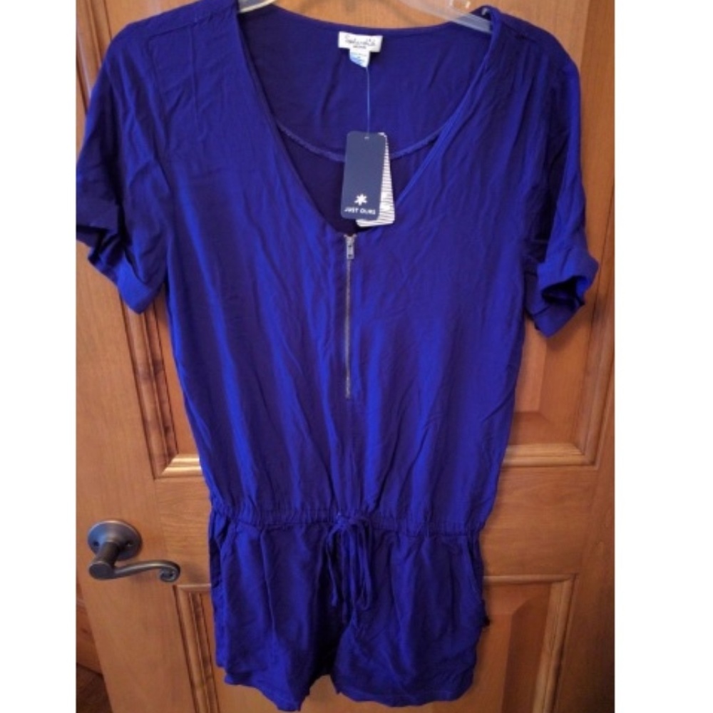 Splendid Blue Zipper Romper